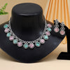 Pink & Pista Green Color American Diamond Necklace Set (CZN935PNKPGRN)