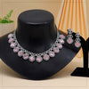 Pink Color American Diamond Necklace Set (CZN935PNK)
