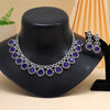 Purple Color American Diamond Necklace Set (CZN935PRP)