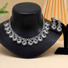 Silver Color American Diamond Necklace Set (CZN935SLV)