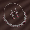 Ruby Color American Diamond Necklace Set (CZN941RUBY)