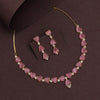 Pink Color American Diamond Necklace Set (CZN949PNK)