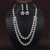 Pink Color American Diamond Necklace Set (CZN952PNK)