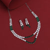 Green Color American Diamond Necklace Set (CZN954GRN)