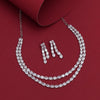 Silver Color American Diamond Necklace Set (CZN954SLV)