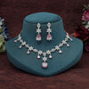 Pink Color American Diamond Necklace Set (CZN965PNK)