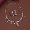 Pink Color American Diamond Necklace Set (CZN965PNK)