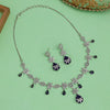 Purple Color American Diamond Necklace Set (CZN965PRP)