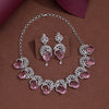 Pink Color American Diamond Premium Necklace Set (CZN966PNK)