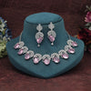 Pink Color American Diamond Premium Necklace Set (CZN966PNK)