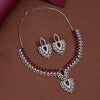 Ruby Color American Diamond Necklace Set (CZN969RUBY)