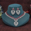 Ruby Color American Diamond Necklace Set (CZN969RUBY)