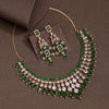 Green Color American Diamond Necklace Set (CZN970GRN)