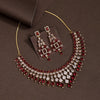 Ruby Color American Diamond Necklace Set (CZN970RUBY)