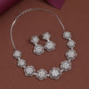 Silver Color American Diamond Necklace Set (CZN972SLV)