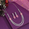 Pink Color American Diamond Necklace Set (CZN974PNK)