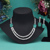 Rama Green Color American Diamond Necklace Set (CZN974RGRN)