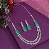 Rama Green Color American Diamond Necklace Set (CZN974RGRN)