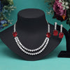 Ruby Color American Diamond Necklace Set (CZN974RUBY)