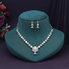 Silver Color American Diamond Necklace Set (CZN981SLV)