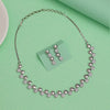 Silver Color American Diamond Necklace Set (CZN985SLV)