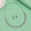 Silver Color American Diamond Necklace Set (CZN986SLV)