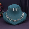 Silver Color American Diamond Necklace Set (CZN986SLV)