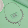 Silver Color American Diamond Necklace Set (CZN988SLV)