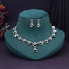 Silver Color American Diamond Necklace Set (CZN988SLV)