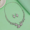 Silver Color American Diamond Necklace Set (CZN992SLV)