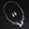 Silver Color American Diamond Necklace Set (CZN992SLV)