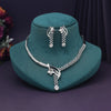 Silver Color American Diamond Necklace Set (CZN993SLV)