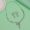 Silver Color American Diamond Necklace Set (CZN993SLV)