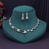 Silver Color American Diamond Necklace Set (CZN994SLV)