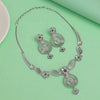 Green Color American Diamond Necklace Set (CZN995GRN)