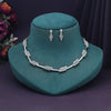 Silver Color American Diamond Necklace Set (CZN996SLV)