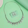 Silver Color American Diamond Necklace Set (CZN999SLV)