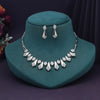 Silver Color American Diamond Necklace Set (CZN999SLV)