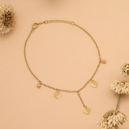 Gold Color Surgical Steel 18k Gold Plated Demi Fine Single Foot Anklets