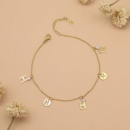 Gold Color Surgical Steel 18k Gold Plated Demi Fine Single Foot Anklets