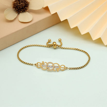 Chic Gold Color Stainless Steel 18k Gold Plated Demi Fine Bracelet