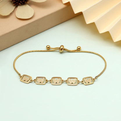 Polished Gold Color Stainless Steel 18k Gold Plated Demi Fine Bracelet