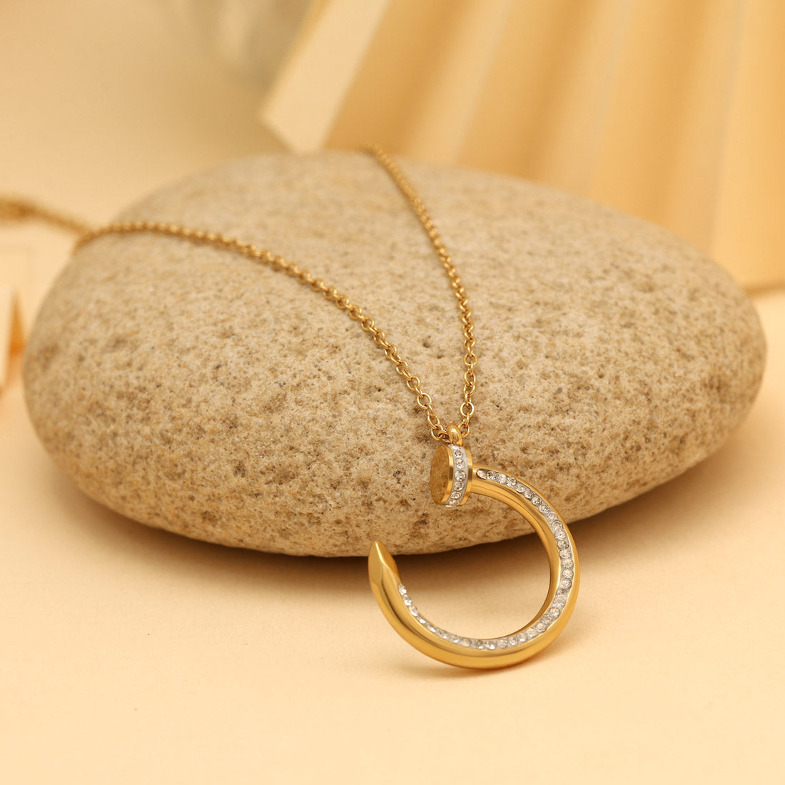 Gold Color Stainless Steel 18k Gold Plated Demi Fine Pendant