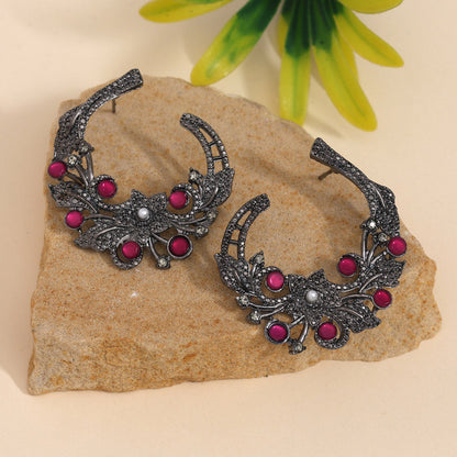 Assorted Color 6 Pairs Of Black Antique Earrings (DRKDE131CMB)