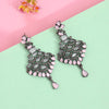 Pink Color Black Antique Earrings (DRKDE168PNK)