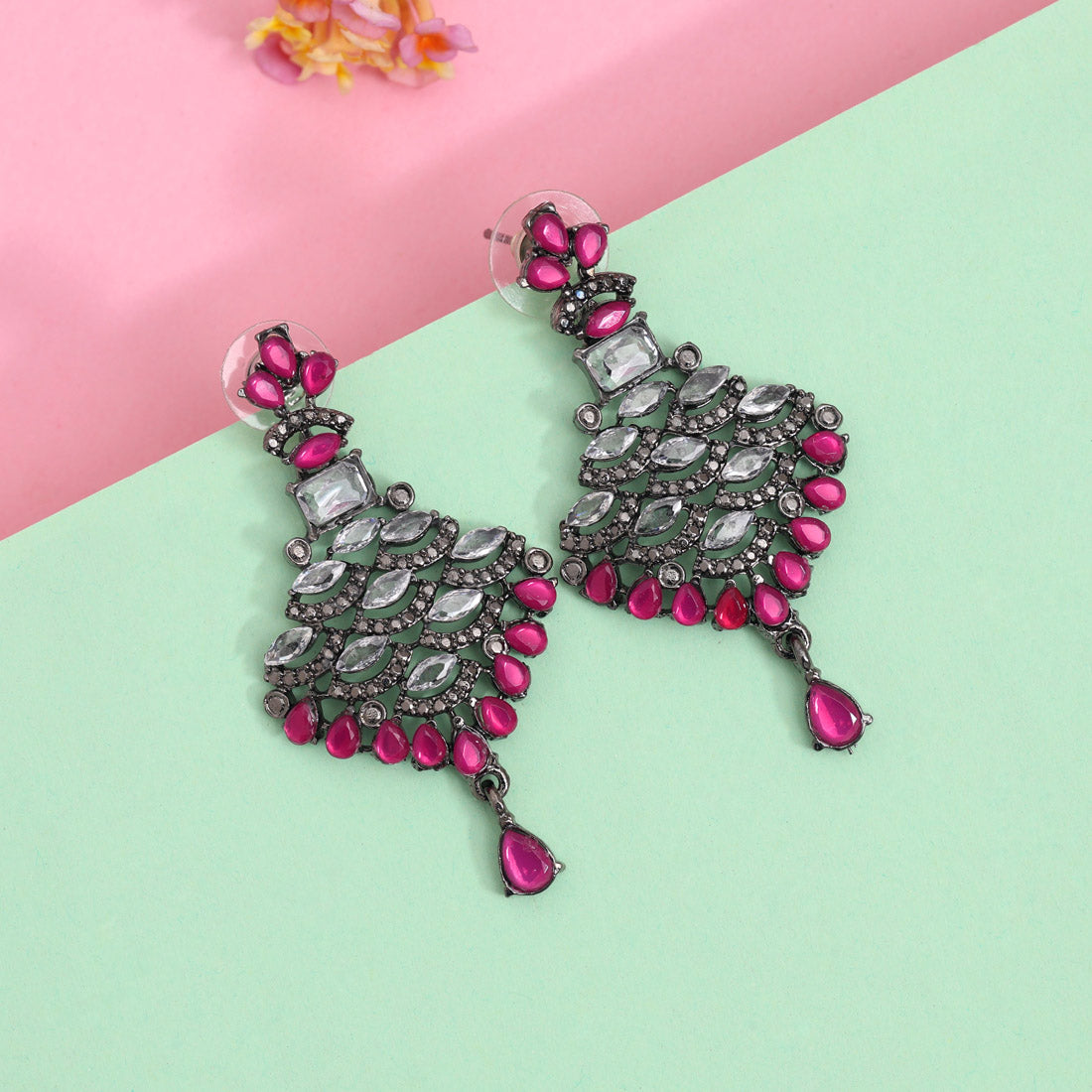 Rani Color Black Antique Earrings (DRKDE168RNI)