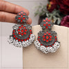 Red Color Black Antique Earrings (DRKDE169RED)