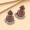 Red Color Black Antique Earrings (DRKDE169RED)