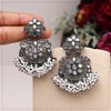 White Color Black Antique Earrings (DRKDE169WHT)