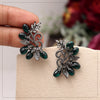 Green Color Black Antique Earrings (DRKDE171GRN)